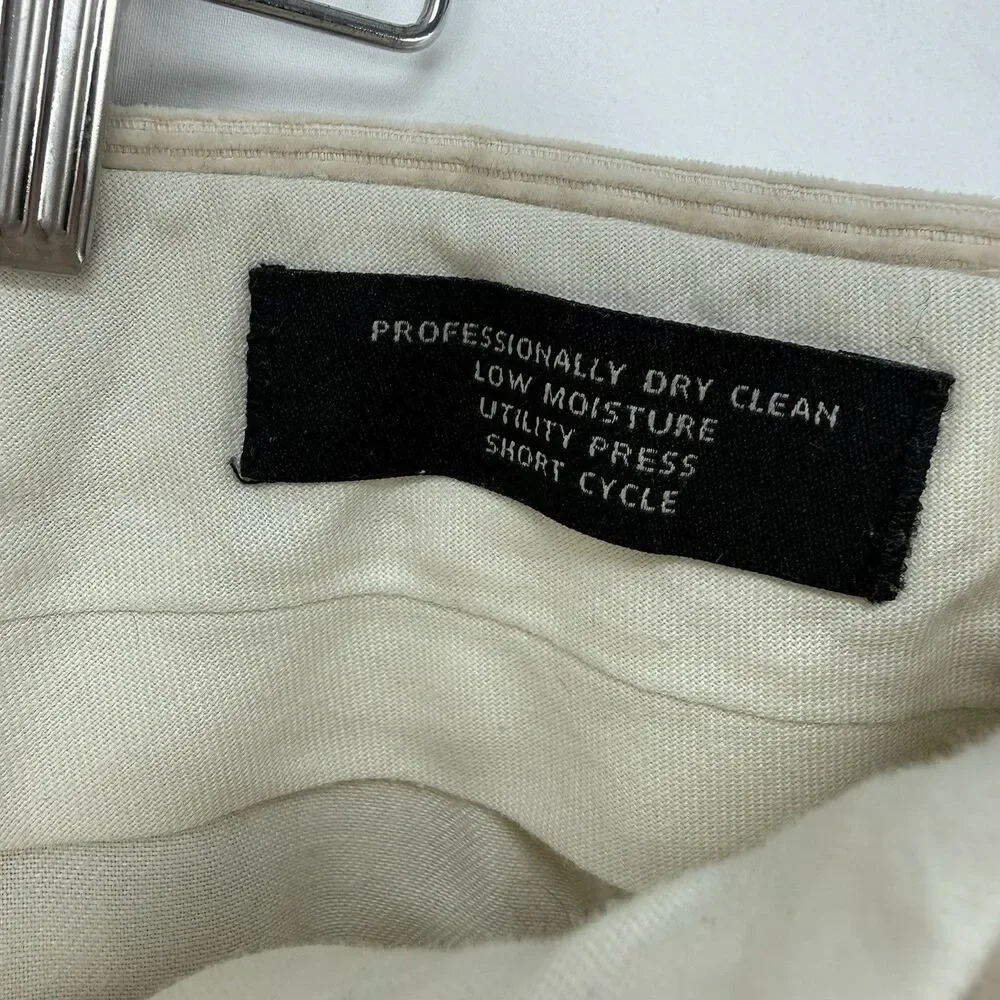 VTG Jos. A. Bank Mens Pants Beige Corduroy Straight Cuffed Pleat Chinos Size 35 - Picture 8 of 15